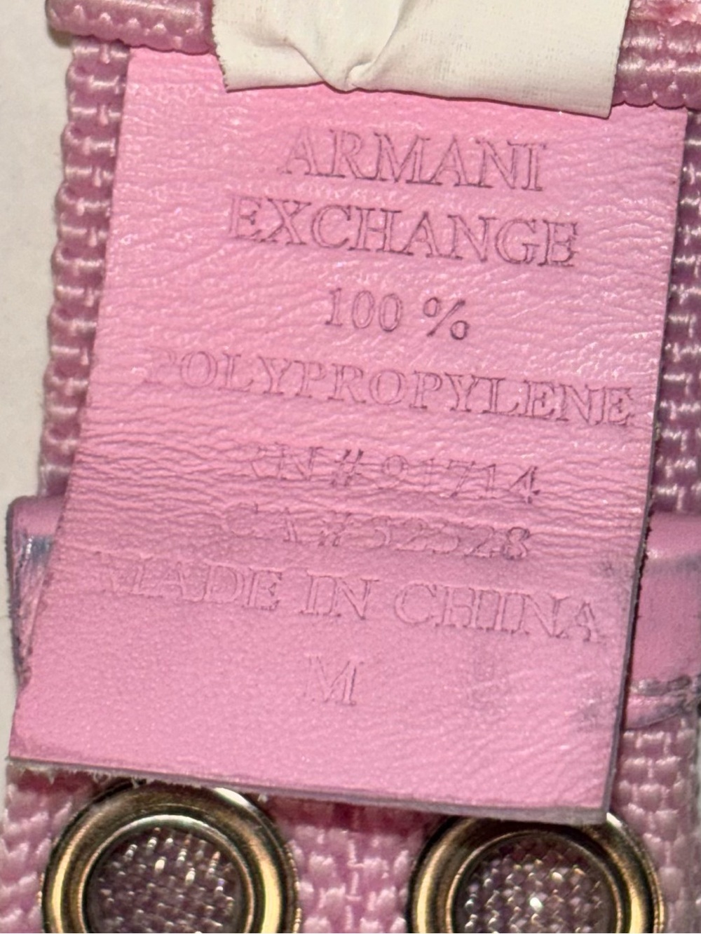 Armani exchange Y2K belt in candy pink Utility Buckle Grommet belt size medium - Picture 5 of 16